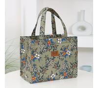 TEMU New nylon print large capacity portable inner aluminum foil insulation zipper semi-closed lunch box bag for work, and school - Non-food contact handbag