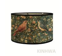 TEMU New Pantalla de Lámpara Retro con Estampado de Pájaro para Decoración del Hogar, Diseño Lovebird, Compatible con E27, Solo la Pantalla (Cable No Incluido)