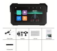TEMU NEW Pantalla GPS para Motocicleta de 5 Pulgadas con Soporte Diseño Moto, CarPlay y Auto sin varillas, Pantalla Táctil Portátil Compatible con Bluetooth/Si/ri, Sin Batería Requerida