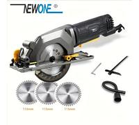 TEMU NEWONE Sierra Circular Mini de 600W | 3500 RPM con Cable, Serradora para Cortar Madera/Tubos Plásticos, Adaptador Recolector de Polvo, 115mm*10mm Disco, Profundidad de Corte 23mm a