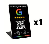 TEMU NFC y código QR, configuración fácil con gestión de de reseñas, PVC duradero, para reseñas de Google e integración de redes sociales, soporte para redes sociales