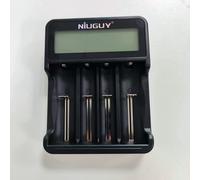 TEMU NIUGUYV Cargador de baterías inteligente de 4 ranuras para 18650 AA AAA, USB, pantalla LCD, carga , protección contra sobrecarga, compatible con baterías recargables (baterías no incluidas)