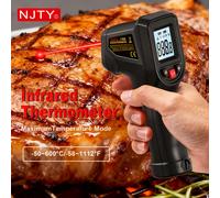 TEMU NJTY /Naranja, Pistola Termómetro Infrarrojo Sin , Medidor de Láser de Precisión -50 a 600°C para Renovación del Hogar, Pruebas Eléctricas, Cocina (Batería No Incluida)