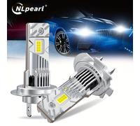 TEMU Nlpearl 30000LM 2 H7 Bombillas LED para Faros CANBUS Sin Erro 120W 1:1 Faros 3570 CSP Faros de Coche Inalámbricos Turbo Ventilador H7 LED 12V 6500K , Sin Batería