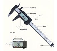 TEMU No. V270pcs, una regla de medición digital de precisión baterías, con un de 0-150 mm, calibradores de grosor y profundidad.