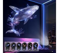 TEMU nocturna LED USB que patrones giratorios de 360° de océanos y mariposas, con ballenas, , medusas y mariposas. Esta luz nocturna USB es para varios espacios como dormitorios, salas de estar.
