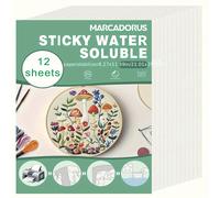 TEMU Nueva 2025 A4 Tela no tejida disoluble en agua, ideal para bordado soluble en agua con patrones imprescindibles, videos para 9 técnicas de bordado