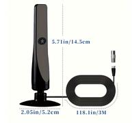 TEMU Nueva antena de TV digital para interiores 2025 - Recepción de omnidireccional de 360°, compatible con televisores inteligentes 4K HD, un cable coaxial de 10 pies, USB, Plug and Play