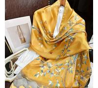 TEMU Nueva bufanda de seda para mujer, para , otoño y verano. de 100% seda de , esta bufanda larga un estampado de estilo chino, ideal para regalar en ocasiones como de la .