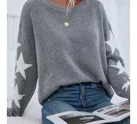 TEMU ¡Nueva Colección de ! Suéter de Cuello y Corte Holgado para Mujer | Jacquard de Estrellas en | Top Casual para el de