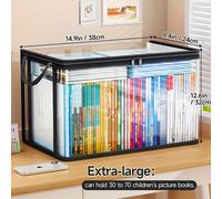TEMU Nueva de almacenamiento de libros plegable para aulas, transparente y impermeable, ideal para organizar libros en casa.