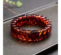 TEMU Nueva Pulsera de Espina de Pescado Ámbar de Sangre, Pulsera de Ámbar Unisex, Pulsera de Cuentas de Oración para Cambiar del Año del , Adecuada Como Regalo Pulsera de Espina de Pescado