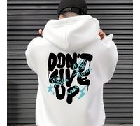 TEMU Nueva tendencia de impresión con eslogan inspiracional - 'No te ', sudadera con capucha para niños y adolescentes, serie Tween Boys, sudaderas que comodidad a los niños