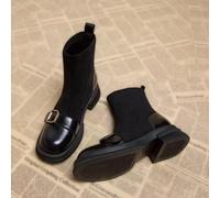 TEMU Nuevas Botas Cortas de Otoño e Invierno para Mujer con Diseño sin Cordones y Hebilla Decorativa, Perfectas para Uso Casual, Ir al Trabajo y Vacaciones, Zapatos de Mujer