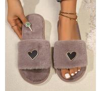 TEMU Nuevas Pantuflas Esponjosas de Moda para Mujer, Estilo Casual Ins, Sandalias Caseras de Otoño e Invierno, Diseño de Una Correa