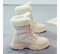 TEMU Nuevos Botas de Nieve de Mujer de Caña 2025 Estilo , Gruesa, Zapatos Versátiles de Media Caña Entre , Zapatos de Mujer