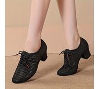 TEMU Nuevos Zapatos de Práctica de de Tacón Medio con para , Zapatos Individuales de Mujer para Baile Social y Moderno, Zapatos de Baile de Interior y Zapatos de Maestro de Baile Latino.