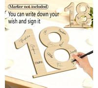 TEMU Número 15 Letrero de Madera 2026 - Libro de Visitas para y Aniversarios con Placa Numerada y Bloque de Firmas, Recuerdo para Fiestas, , para Hombres y Mujeres