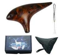 TEMU Ocarina de cerámica de 12 agujeros con estuche y libro de - Instrumento completo para principiantes, flauta de arcilla pulida - Regalo ideal de /Navidad