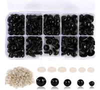 TEMU Ojos de Seguridad Vanblue 150pcs 6-12mm Ojos de Plástico con Arandelas para Proyectos de Amigurumi, Animales de Peluche, Crochet, Juguetes de Muñecos, Manualidades DIY y Decoraciones de Halloween