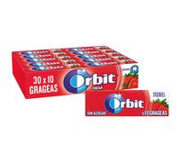 TEMU Orbit Chicles Sabor Fresa,Sin Azúcar ,Afrutado, Intenso y de Larga Duración en formato Gragea (30 x 10 chicles)