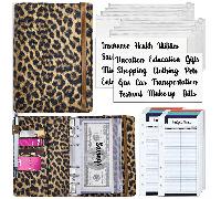 TEMU Organiza tus finanzas con estilo: Carpeta de presupuesto A6 con sobres con cremallera y hojas de