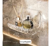 TEMU Organizador acrílico para el baño: estante de almacenamiento de pared para el baño, colgante de pared sin taladro para artículos de tocador y cosméticos, ideal para la organización del baño.