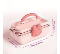 TEMU Organizador de accesorios para el cabello de 3 capas con chic - de almacenamiento grande, bloqueable y plegable para organizadores de joyería colgantes