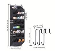TEMU Organizador de Almacenamiento de Tela Oxford para Puerta con 24 Bolsillos, Estante Colgante Duradero para Zapatos con Múltiples Compartimentos, , Ideal para la Organización del Salón