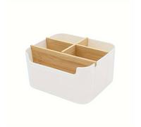 TEMU Organizador de Escritorio de Diseño Elegante, de Almacenamiento de Plástico de 5 Secciones para Suministros de Oficina, Controles Remotos y Papelería, Accesorios de Escritorio