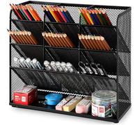 TEMU Organizador de escritorio Mesh, Porta bolígrafos multifuncional, Organizador de útiles de escritorio, Soporte de almacenamiento de bolígrafos para suministros de oficina y en casa