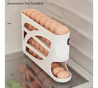 TEMU Organizador de Huevos Rodante de 4 Niveles - Diseño Compacto para Puerta Lateral con Acabado Elegante Ideal para Organización de Cocina y Nevera, para Cocina