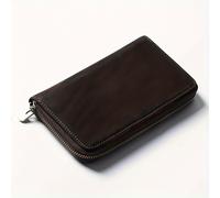 TEMU Organizador de lápices retro de cuero Premium, capa superior, piel de vaca, con cremallera, multifunción, de gran capacidad | Almacenamiento multi-compartimento para instrumentos de escritura