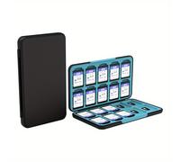 TEMU Organizador de tarjetas de memoria en silicona con carcasa resistente - Funda portátil para tarjetas SD y con 40 ranuras (20 SD + 20 TF), Soporte protector duradero para tarjetas SDHC, SDXC, TF