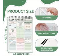 TEMU Organizador Diario, Cuaderno de de : Con Áreas Funcionales - 50 Páginas - Cuaderno Planificador Diario de - Agenda de Gestión de de para Uso Profesional - Notas y Organización de