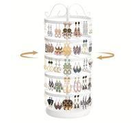 TEMU Organizador Giratorio de 5 Niveles para Aretes - Soporte de Joyería con 220 Agujeros y Colgador, Almacenamiento Duradero para Pendientes y Collares, Diseño Sin Ahorrador de para Mujeres, de Joyas
