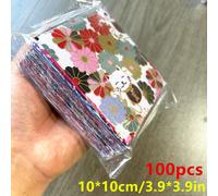 TEMU Original 50/100 piezas 10*10Cm/3.9*3.9In Cuadrados de tela patchwork estilo japonés de lámina dorada engrosada, adecuados para álbumes de recortes y proyectos de costura hechos a , manualidades