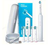 TEMU Orinatola Cepillo de Dientes Eléctrico Rotatorio para Adultos, 4 Cabezales de Cepillo, de Viaje, 3 y Temporizador Inteligente de , Cepillo de Dientes Eléctrico de Cuidado, Carga Rápida USB, IPX7