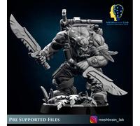 TEMU Ork Kommando Slayer, MeshBrain Lab. Miniaturas de grimdark. Figura de ciencia ficción 3D en resina.