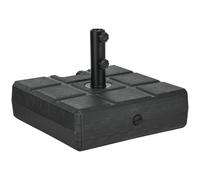 TEMU Outsunny Base de Sombrilla Rectangular Soporte para Parasol Rellenable de Agua 30 kg y Arena 40 kg para de Paraguas de Ø38/48 mm para Patio Jardín 49x49x36,5 cm Negro