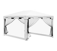 TEMU Outsunny Carpa de Jardín 4x3 m Cenador Desmontable Exterior con 4 Mosquiteras con Cremallera y 6 Orificios de Drenaje Impermeable Anti-UV para Patio Playa y Negro