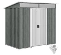 TEMU Outsunny Caseta de Jardín Exterior 2 m² 195x122x181,5 cm Cobertizo de Jardín Exterior Metálica con Base SIN SUELO Correderas Ventanas y Ganchos para Herramientas