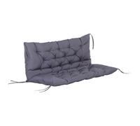 TEMU Outsunny Cojin para con Respaldo 132x110x10 cm Colchon de de Jardin de 2 Plazas con 6 Cordones de Fijacion para Columpio de Jardin
