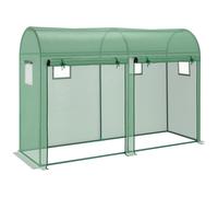 TEMU Outsunny Invernadero 300x100x200 cm Caseta de Jardin Invernadero con 4 Ventanas y para Plantas Flores de PE y Acero Verde