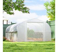 TEMU Outsunny Invernadero de Exterior 6x3x2 m Invernadero de con 8 Ventanas Cubierta de PE Anti-UV y Puerta Enrollable con Cremallera Paredes con Malla