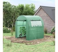 TEMU Outsunny Invernadero de Jardín 180x180x200 cm Invernadero de Pequeño con Puerta Enrollable y Ventana de Malla para Plantas Flores Verde