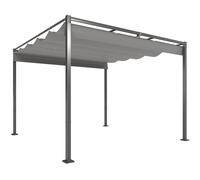 TEMU Outsunny Pérgola con Techo Retráctil Pérgola de 3x3 m Cenador de Pared o con Cierre Magnético Protección UV30+ Pabellón para Jardín Patio Exterior