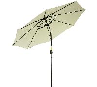 TEMU Outsunny Sombrilla de Jardín Ø295x250 cm con Manivela Parasol Exterior con de Inclinación y Desmontable de Metal para Piscina Patio Beige