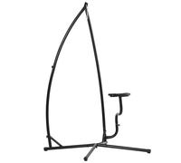 TEMU Outsunny Soporte para Silla Colgante 190 cm Sostén para Columpio con Mesita Lateral Carga Máx. 120 kg Estructura de Metal para Patio Jardín Negro
