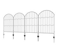 TEMU Outsunny Vallas de Jardin Exterior de 4 Paneles 88x110 cm Vallas Decorativas de Jardin de Acero con Diseño de Patron de Rejilla y Ajustable para Patio Negro